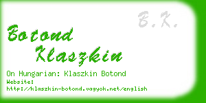 botond klaszkin business card